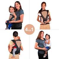 Mochila Portabebes Ergonómica con Asiento para Recién Nacidos y Niños hasta 20kg | 4en1 Transpirable