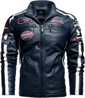 Cazadora de Cuero sintético estilo Motero