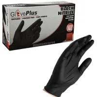 Guantes de nitrilo negros certificados sin polvo (paquete de 100) Entrega gratis La cantidad mínima 