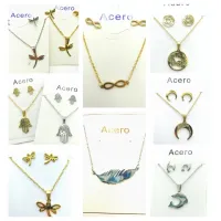 COLLIER DE BIJOUX EN ACIER BOUCLES D OREILLES