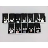 BOUCLES D OREILLES EN PLAQUÉ ARGENT MASSIF 925 MIX