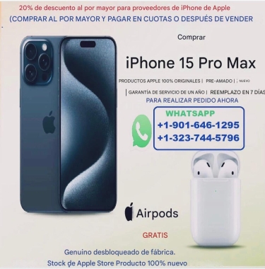 Promoción de rebajas navideñas de iPhone 15 pro max 512GB nuevo por 600%u20AC con Apple airpods pro photo1