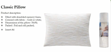 Almohada clásica con viscoelástica, rellena de viscoelástica triturada, ergonómica.photo1