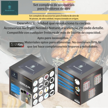 Set de 16 accesorios de alta calidad para la airfryer (freidora de aire)photo1