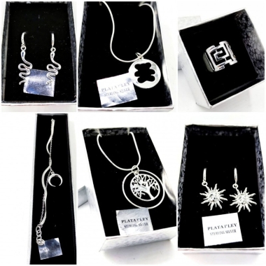 COLLARES PENDIENTES ANILLOS PULSERAS BAÑADO PLATA 925 LOTE SURTIDOphoto1