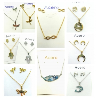 SET DI GIOIELLI IN ACCIAIO COLLANA ORECCHINIphoto1