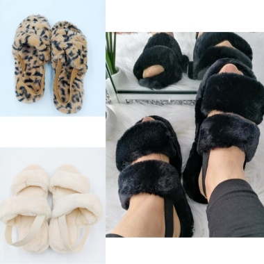 PANTUFLAS DE MODA FLUFFY FLAT PARA MUJER AL POR MAYORphoto1