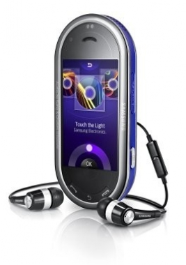 Samsung M7600 BEATDJ Handy (3 MP-Kamera, Touchscreen, Surround Sound 5.1 Bang&Olufson) splash-blue (photo1
