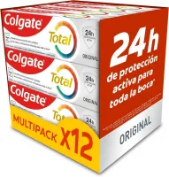 Colgate Total Original Pasta de Dientes, Pack 12 Unidades x 75 ml,